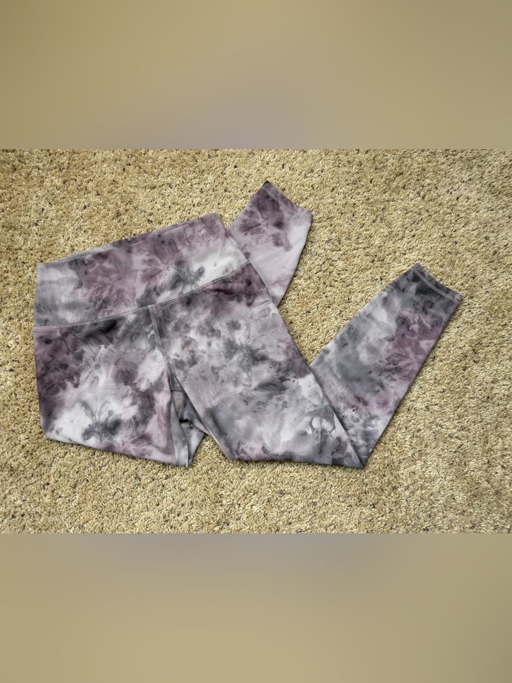 Tie-Dye Purple & Gray Women's Leggings
